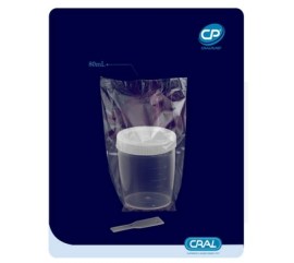 Coletor Universal Com Pá Tampa Branca Individual - 80 Ml - 500 Unid - Cral